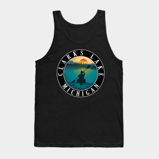 Clarks Lake Kayaking Michigan Sunset Tank Top